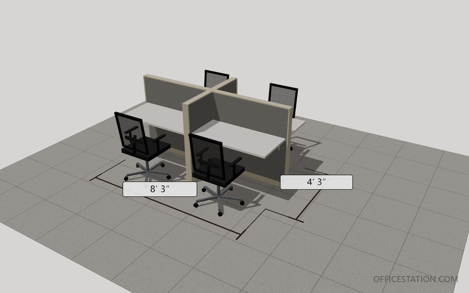 Pod of 4 · Call Center · Data Operations, 3D render